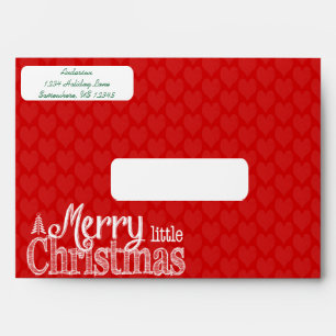 Personalised Red Green Holly Happy little Holiday Envelope