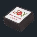 Personalised Red Green Joy Christmas Holiday  Gift Box<br><div class="desc">Red Green Joy Christmas Holiday gift box. Personalise with saying and name or year.</div>