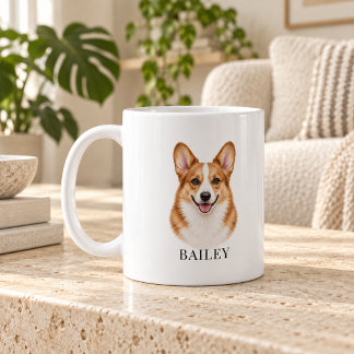 Personalised Red-Headed Corgi Coffee Mug