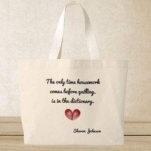 Personalised Red Heart Quilling Quote, Jumbo Tote