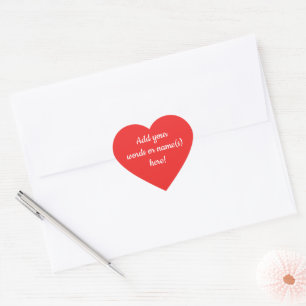 Personalised Red Heart Stickers