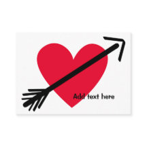 Personalised Red Heart with Arrow Valentine's Day