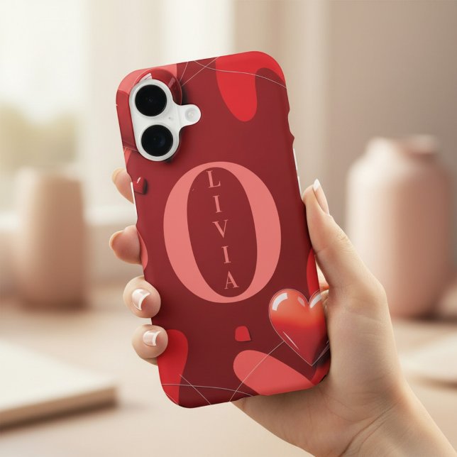 Personalised Red Hearts Monogram Name | Romantic  (Creator Uploaded)