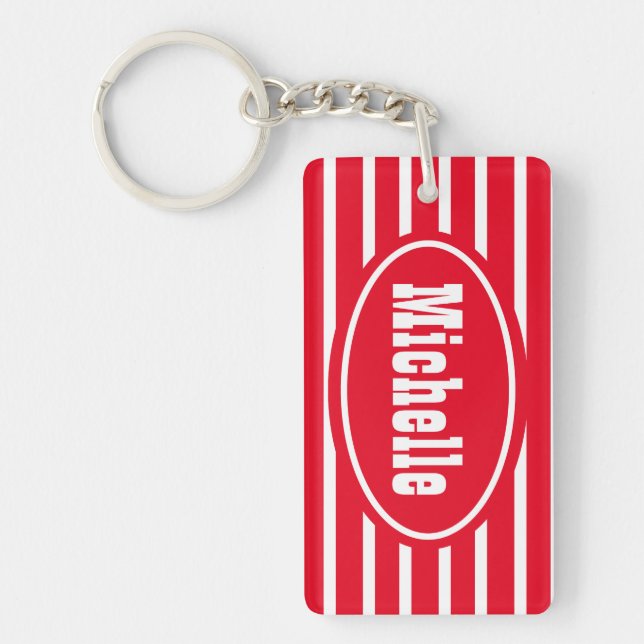 Personalised Red HS Western Key Ring (Front)
