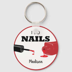 Personalised Red I Do Nails(Nail Technician)   Key Ring