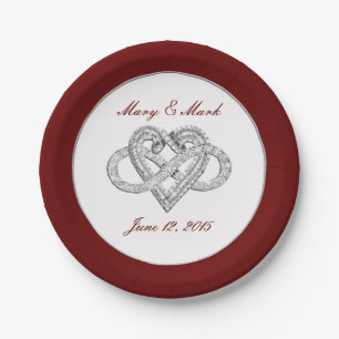 Personalised Red Infinity Heart 7” Paper Plate