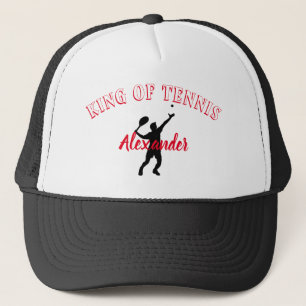 Personalised red King of tennis player Trucker Hat