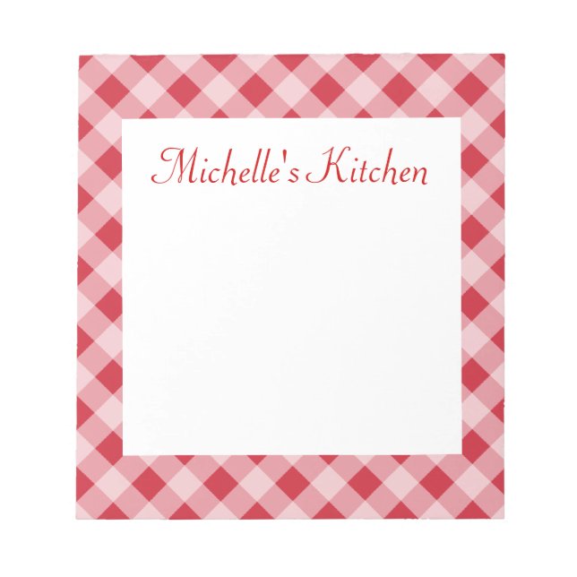 Personalised Red Kitchen Grocery List Notepad Gift (Front)
