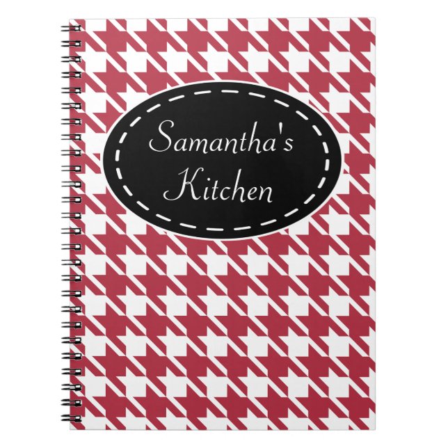 Personalised Red Kitchen Recipe Notebook Gift (Front)