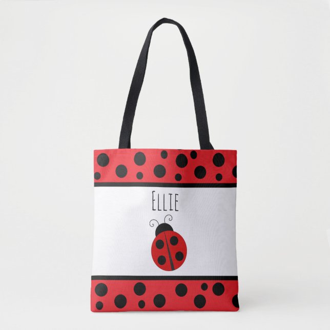 Personalised Red Ladybugs Bag (Front)