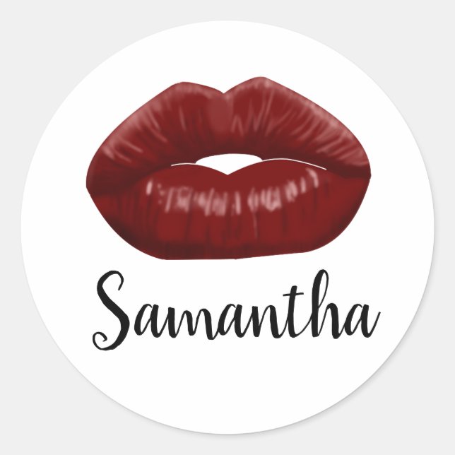 Personalised Red Lips Stickers (Front)