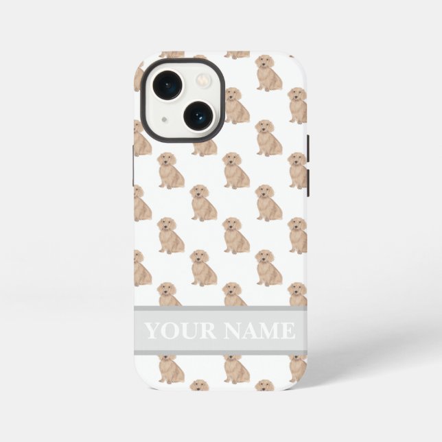 Personalised Red Long Haired Dachshund  iPhone Case (Back)
