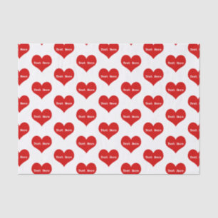 Personalised Red Love Heart Tissue Paper