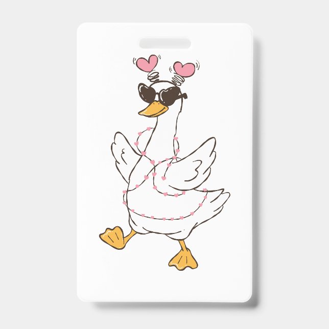 Personalised Red Love Valentine's Day ID Badge (Front)