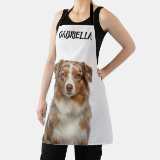Personalised Red Merle Aussie Dog Photo Apron