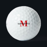 Personalised Red Monogram Titleist Pro VI  Golf Balls<br><div class="desc">Custom Golf Ball.  Red and black text.  Initial and Name.  Woman gift.   Titleist Pro V1  Personalise.</div>