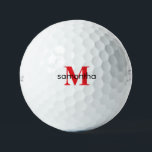 Personalised Red Monogram Titleist Pro VI  Golf Balls<br><div class="desc">Custom Golf Ball.  Red and black text.  Initial and Name.  Woman gift.   Titleist Pro V1  Personalise.</div>