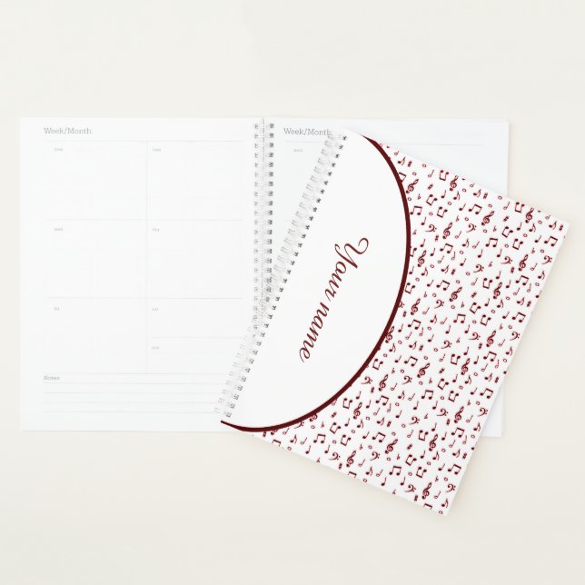 Personalised Red music theme Planner (Display)