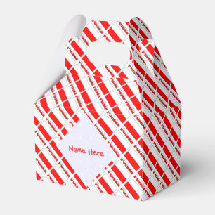 Personalised Red Name Polska Flag Tiled Gable Favour Box
