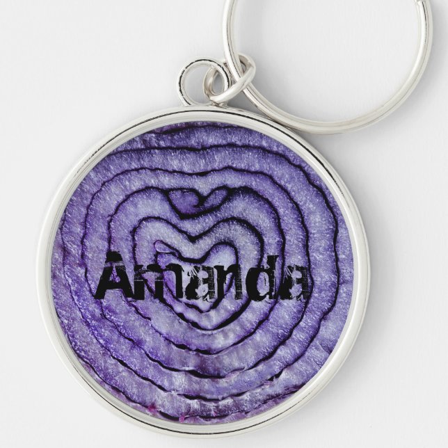 Personalised Red Onion Key Ring (Front)