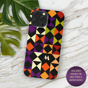 Personalised Red Orange Purple Black Retro Art iPhone 15 Pro Max Case