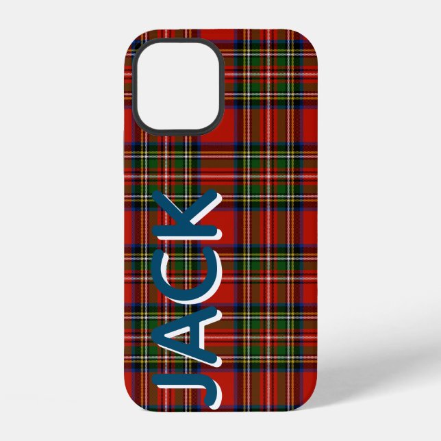 Personalised Red Plaid iPhone Case (Back)