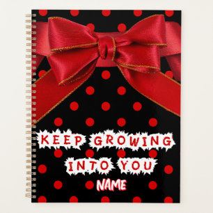 Personalised Red Polka Dot Motivational Planner