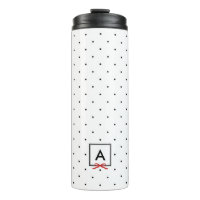 Personalised Red Ribbon Polka Dot Pattern Monogram