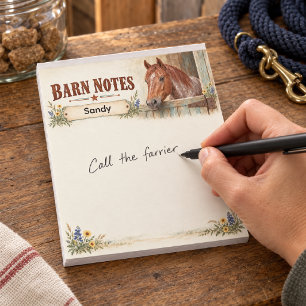 Personalised Red Roan Quarter Horse Notepad
