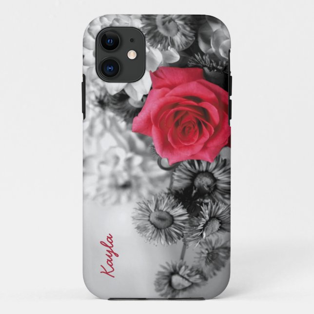 Personalised Red Rose Case-Mate iPhone Case (Back)