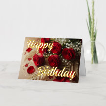 Personalised red  Rose Elegant Birthday Wish