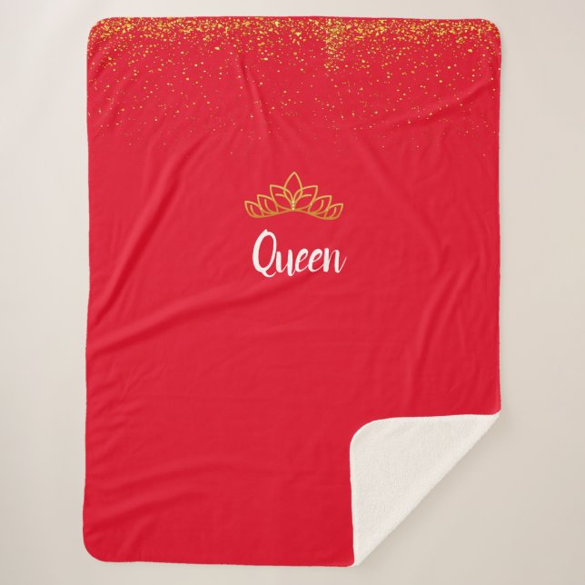 Personalised Red Sherpa Blanket (Front)