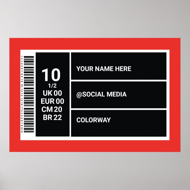 Personalised Red Sneaker Wall Art Sneaker Box 1/2 (Front)