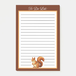 Personalised Red Squirrel To Do List Post-it Notes