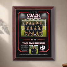 Personalised Red Thank You Coach Soccer