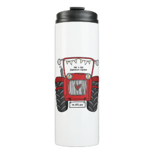 Personalised Red Tractor Country Wedding Gift Thermal Tumbler