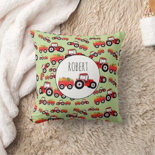 Personalised Red Tractor Truck Farm Produce Cushion