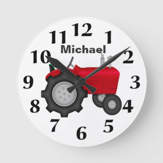 Personalised Red Tractor Wall Clock