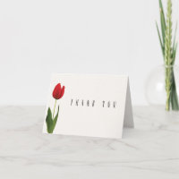 Personalised Red Tulip Thank you card