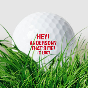Personalised Red Typography Funny Lost Golf Balls