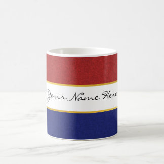 Personalised Red, White and Blue Stripes Coffee Mug