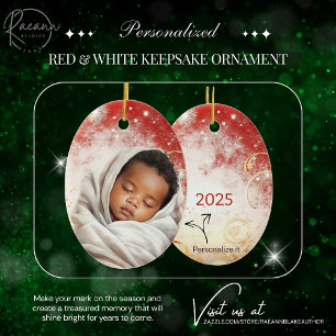 Personalised Red & White Christmas Ornament