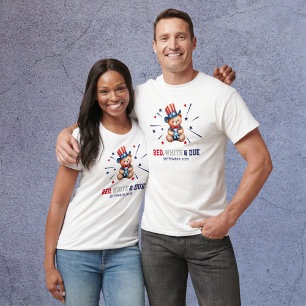 Personalised Red White & Due Expecting Parents T-Shirt