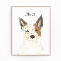 Personalised Red & White Heeler Cattledog