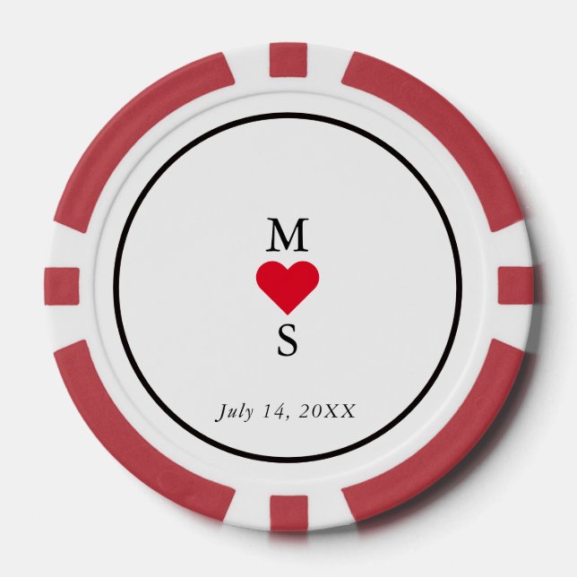 Personalised Red & White Poker Chips (Front)