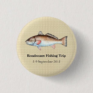 Personalised Redfish Fishing Event 3 Cm Round Badge