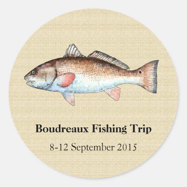 Personalised Redfish Fishing Event Stickers (Front)