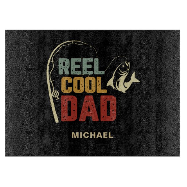 Personalised Reel Cool Dad Cutting Board (Front)