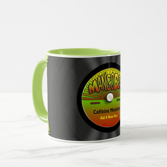 Personalised Reggae Vinyl Record Mug (Front Left)