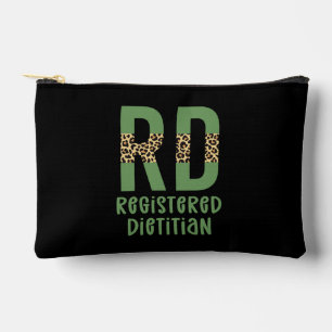 Personalised Registered Dietician Cheetah print RD Accessory Pouch